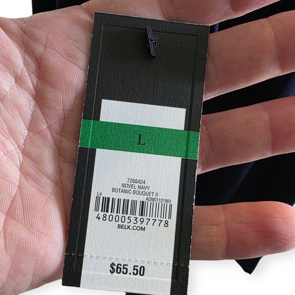 NWT Crown & Ivy Navy Blouse, Size Large - Picture 8 of 8